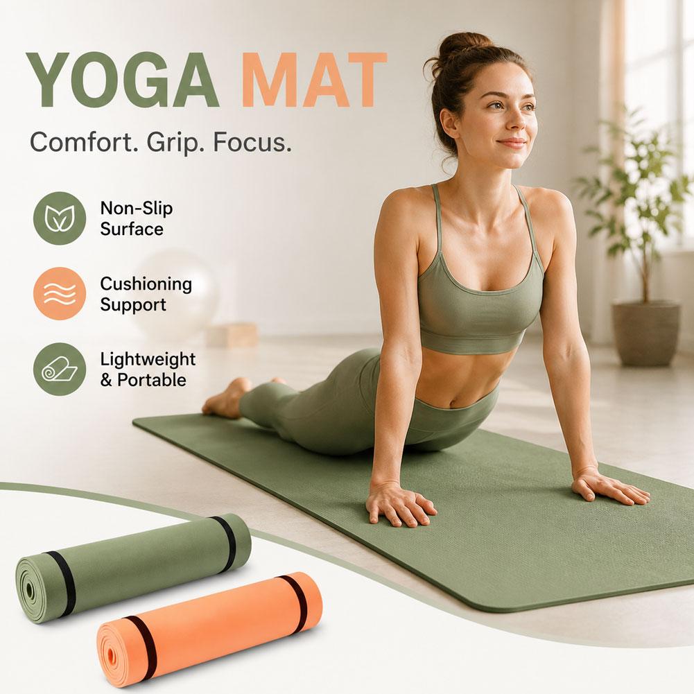 Pilates Yoga Mat Thickness - 180x50cm 논슬립 필라테스 요가 매트 두꺼운