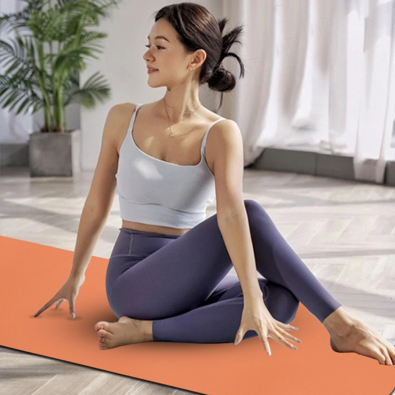 새로운 고급 트렌디 미끄럼 방지 요가 매트 단색 고무  - Pilates Yoga Mat Thickness 리뷰 및 가격