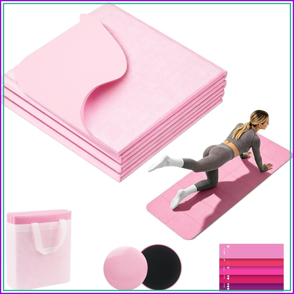 접이식 요가 매트 (저항 밴드 및 슬라이딩 디스크 포함 - Pilates Yoga Mat Thickness 리뷰 및 가격