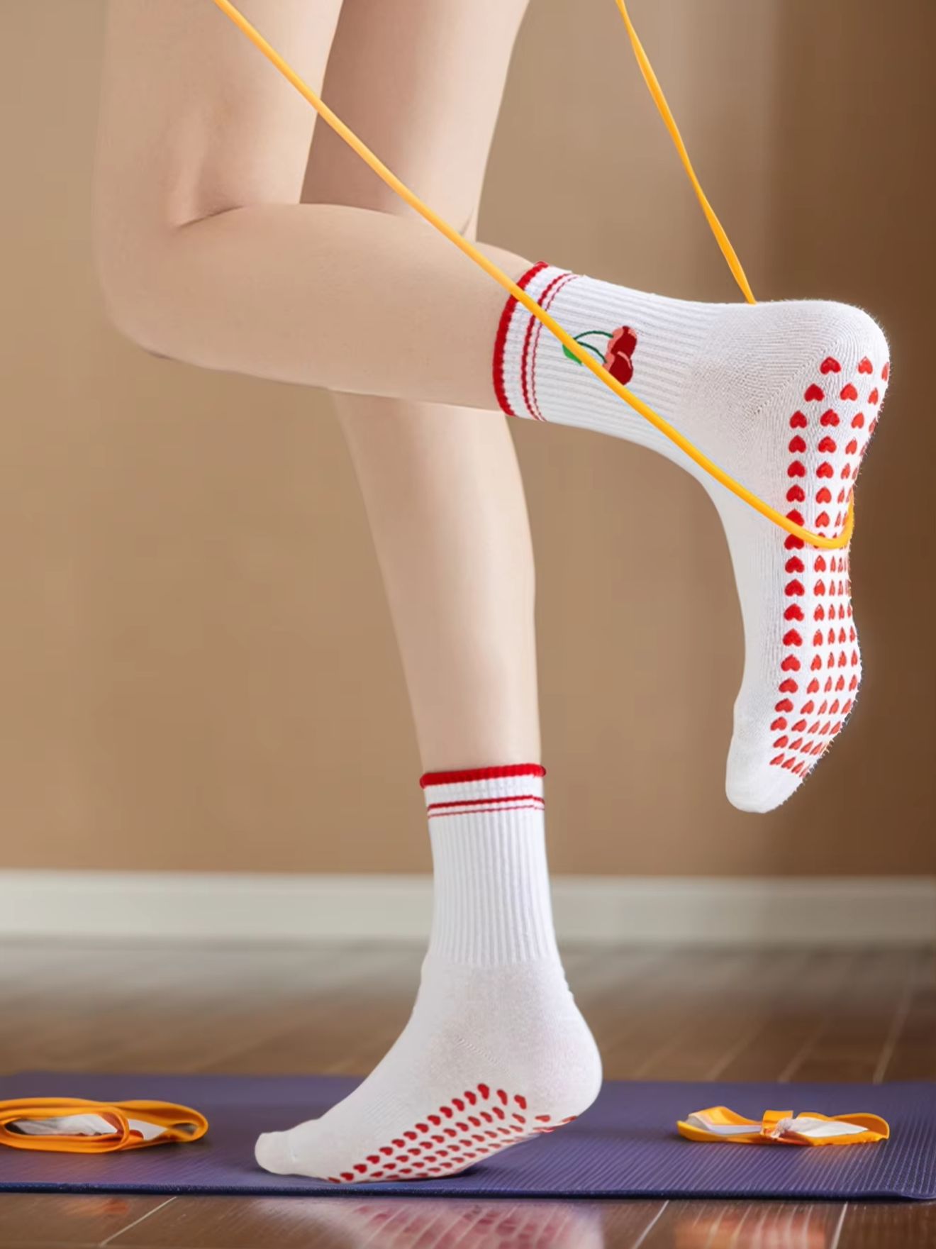 1쌍 크로스보더 전문 요가 양말, 면 스트랩 실리콘 미 - Pilates & Yoga Elastic Band 리뷰 및 가격