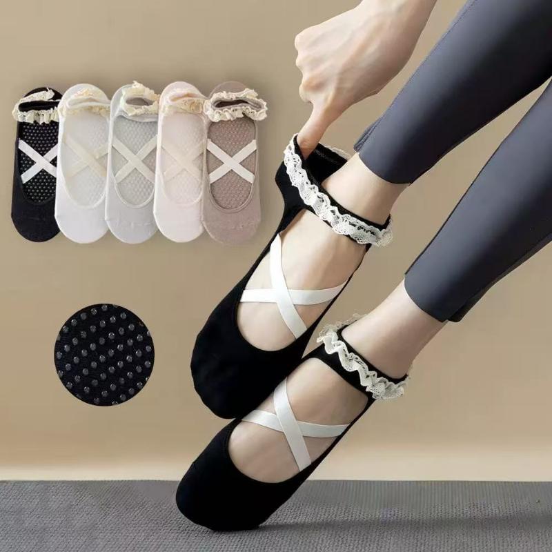 귀여운 레이스워크 필라테스 양말 1쌍, 여성용 요가 양 - Pilates & Yoga Elastic Band 리뷰 및 가격